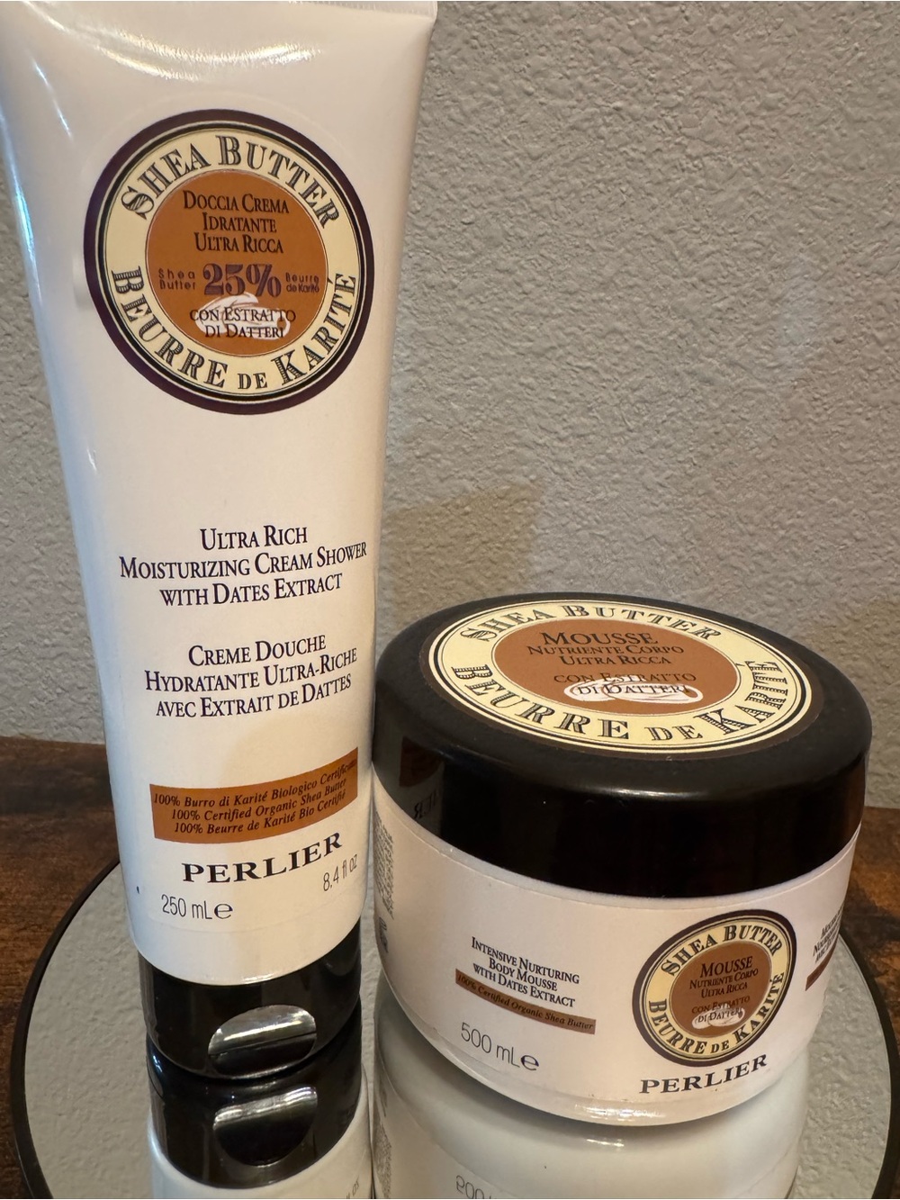 Perlier Shea Butter Ultra Rich Moisturizing Shower w/ Date extract & Mousse. New
